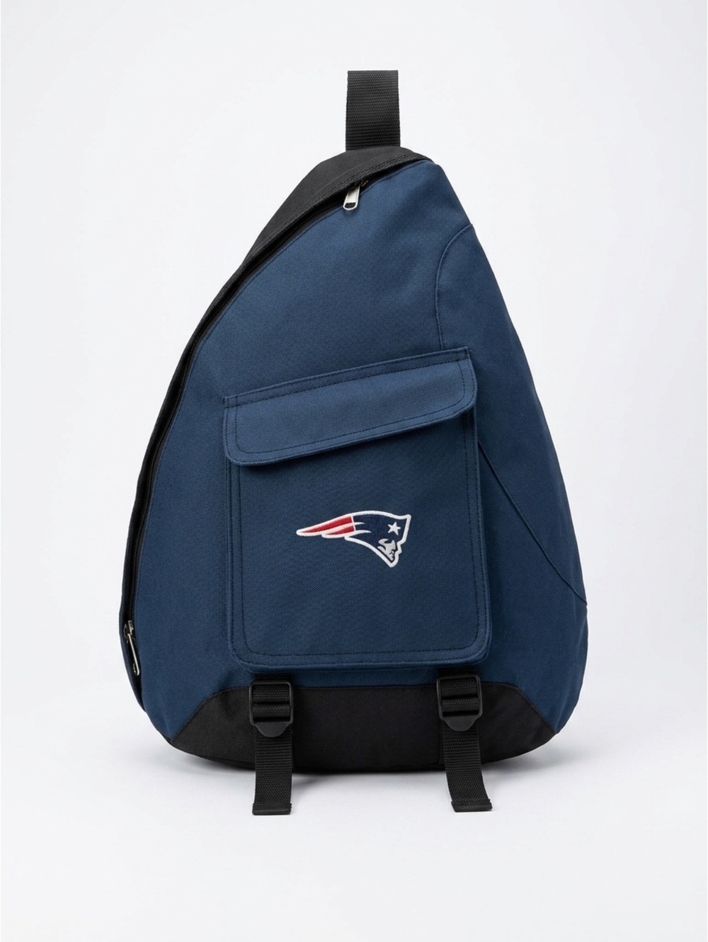New England Patriots Sling Backpack Navy Blue and Black